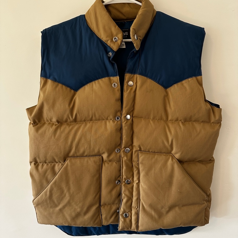 Vintage Brown and Blue Quilted Vest